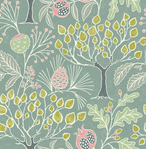 Shiloh Green Botanical Wallpaper by A-Street Prints