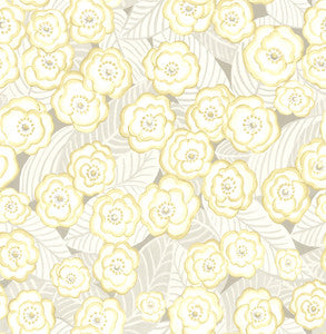 Emery Light Yellow Floral Wallpaper by A-Street Prints