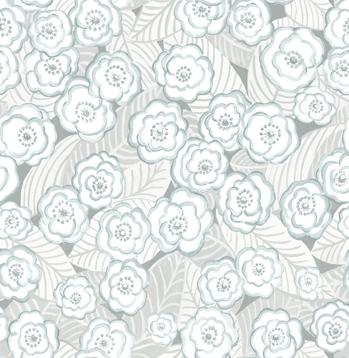 Emery Light Blue Floral Wallpaper by A-Street Prints BlueBell Covers about 56.4 square feet 20.5-in by 33-ft long roll Unpasted 20.9 - Fabric Carolina -