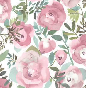 Orla Pink Floral Wallpaper by A-Street Prints