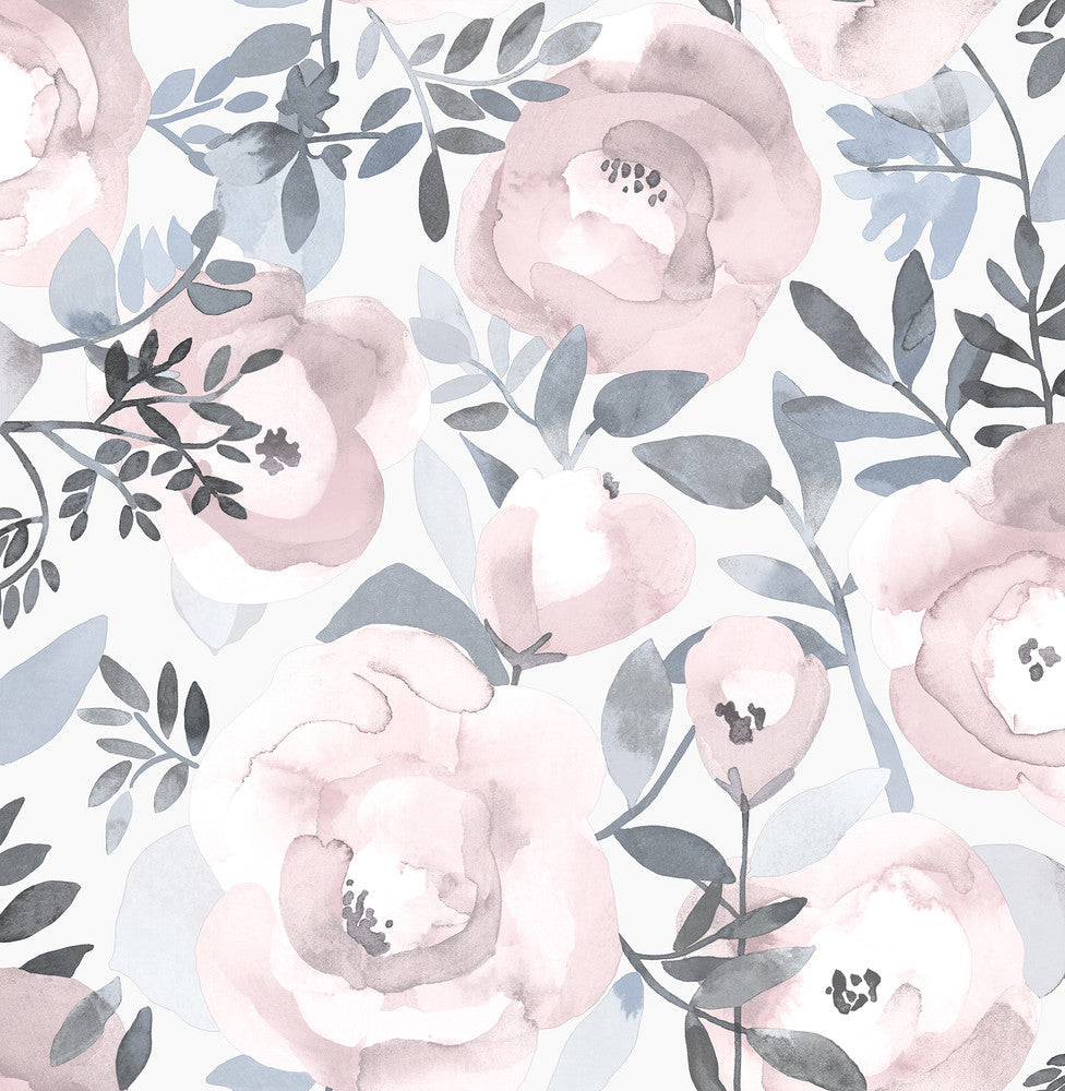 Orla Purple Floral Wallpaper by A-Street Prints BlueBell Covers about 56.4 square feet 20.5-in by 33-ft long roll Unpasted 20.9 - Fabric Carolina -