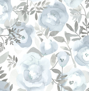 Orla Blue Floral Wallpaper by A-Street Prints