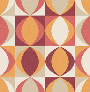 Archer Red Linen Geometric Wallpaper by A-Street Prints