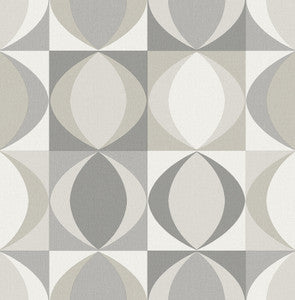 Archer Grey Linen Geometric Wallpaper by A-Street Prints