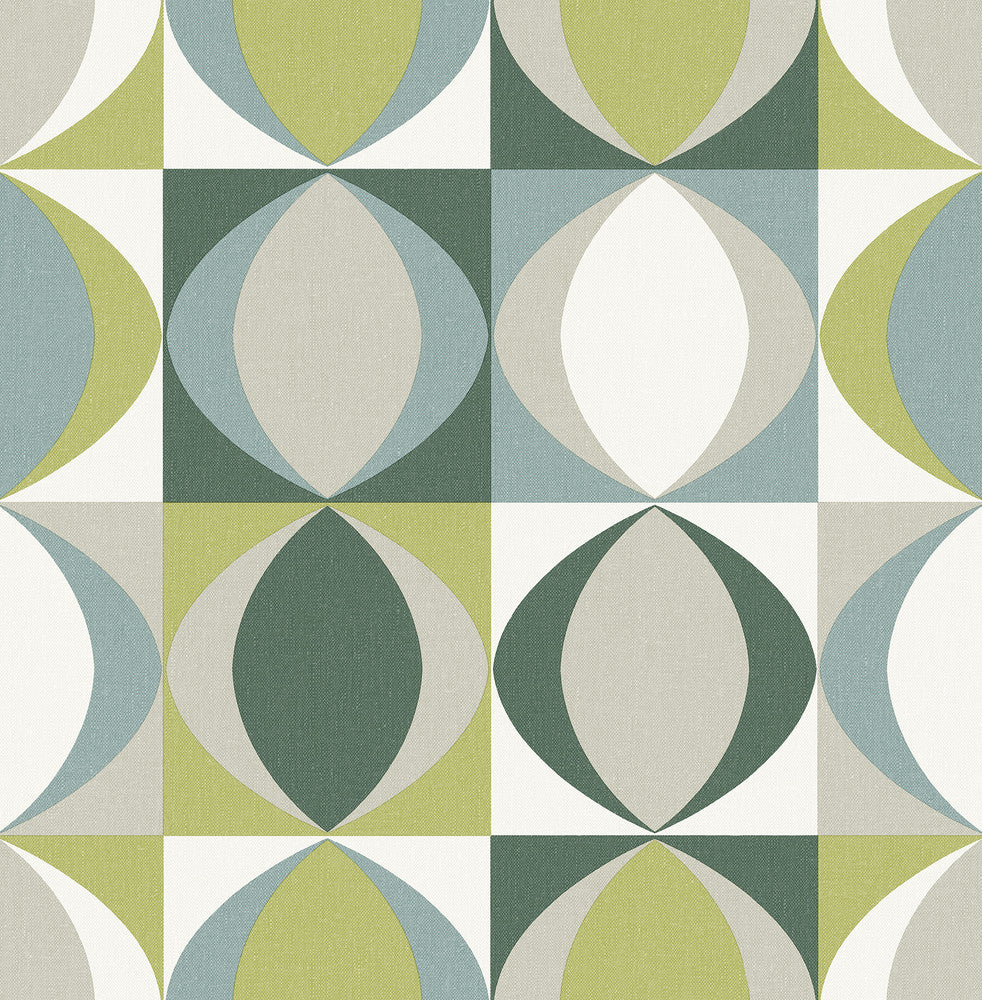 Archer Green Linen Geometric Wallpaper by A-Street Prints BlueBell Covers about 56.4 square feet 20.5-in by 33-ft long roll Unpasted 20.9 - Fabric Carolina -