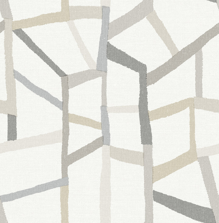 Tate Grey Geometric Linen Wallpaper by A-Street Prints BlueBell Covers about 56.4 square feet 20.5-in by 33-ft long roll Unpasted 20.9 - Fabric Carolina -