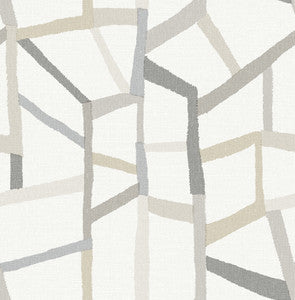 Tate Grey Geometric Linen Wallpaper by A-Street Prints