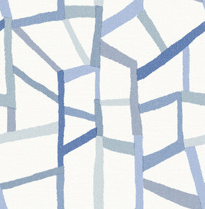 Tate Blue Geometric Linen Wallpaper by A-Street Prints