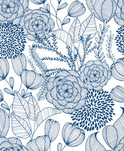 Alannah Navy Botanical Wallpaper by A-Street Prints