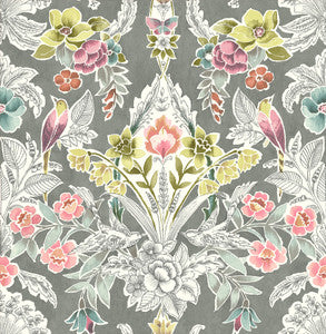 Vera Multicolor Floral Damask Wallpaper by A-Street Prints