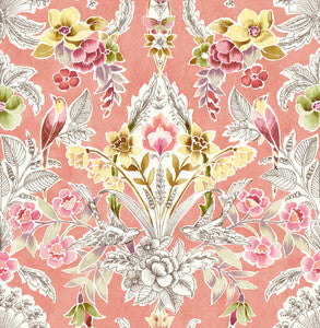 Vera Pink Floral Damask Wallpaper by A-Street Prints