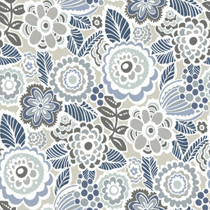 Lucy Grey Floral Wallpaper by A-Street Prints