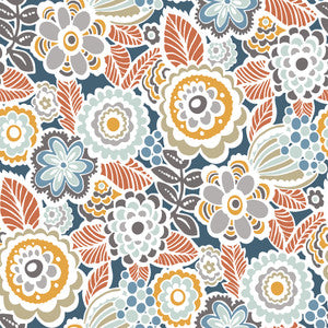 Lucy Navy Floral Wallpaper by A-Street Prints