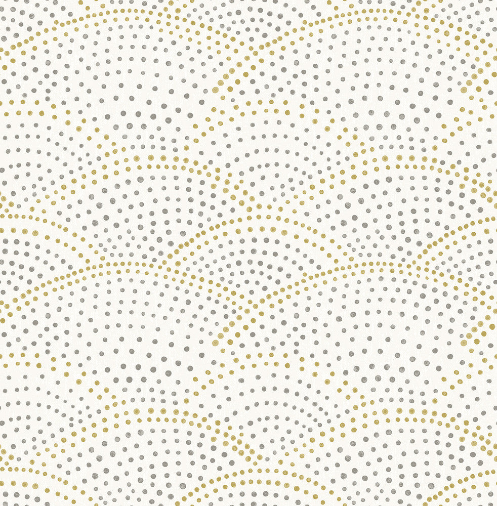 Bennett Grey Dotted Scallop Wallpaper by A-Street Prints BlueBell Covers about 56.4 square feet 20.5-in by 33-ft long roll Unpasted 10.4 - Fabric Carolina -
