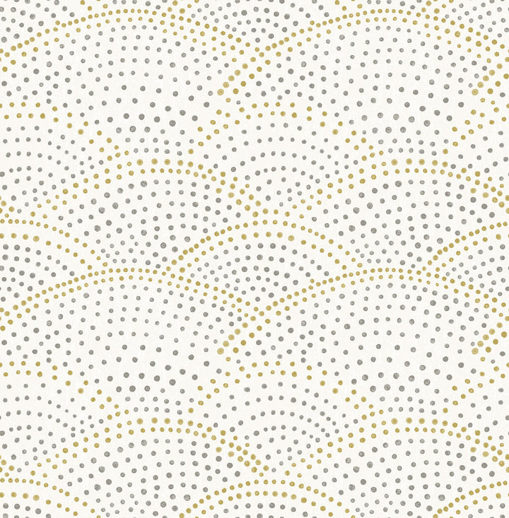 Bennett Grey Dotted Scallop Wallpaper by A-Street Prints BlueBell Covers about 56.4 square feet 20.5-in by 33-ft long roll Unpasted 10.4 - Fabric Carolina -