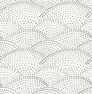 Bennett Charcoal Dotted Scallop Wallpaper by A-Street Prints