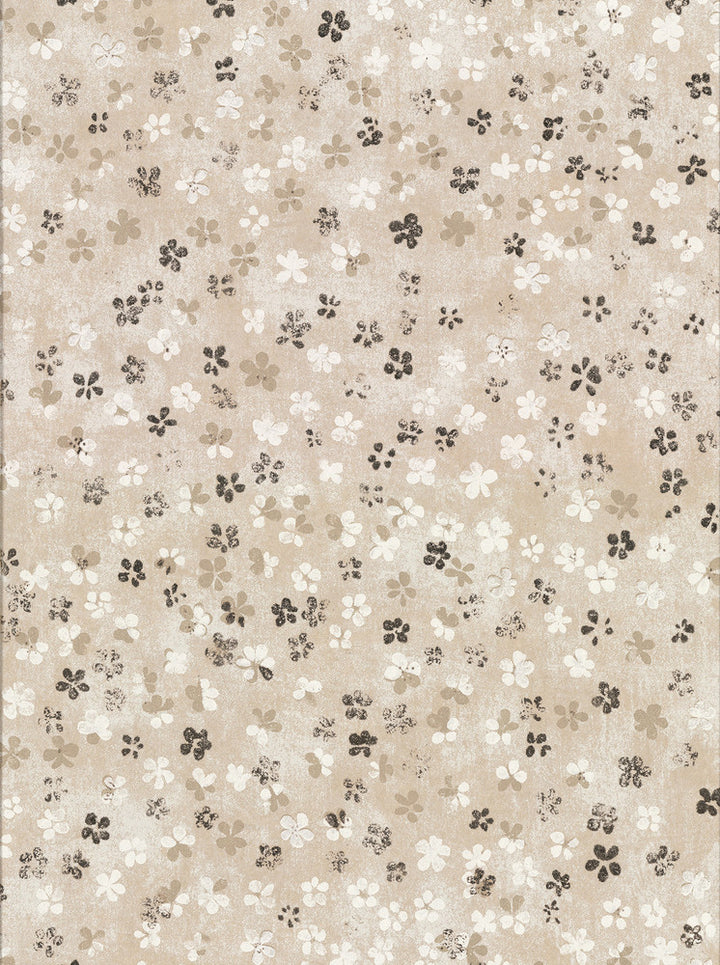 Cosima Beige Miniature Floral Wallpaper by Brewster Fresh Start Kitchen & Bath Covers about 60.8 square feet 27-in by 27-ft long roll Unpasted 12.6 - Fabric Carolina -