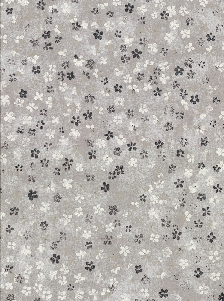 Cosima Grey Miniature Floral Wallpaper by Brewster Fresh Start Kitchen & Bath Covers about 60.8 square feet 27-in by 27-ft long roll Unpasted 12.6 - Fabric Carolina -