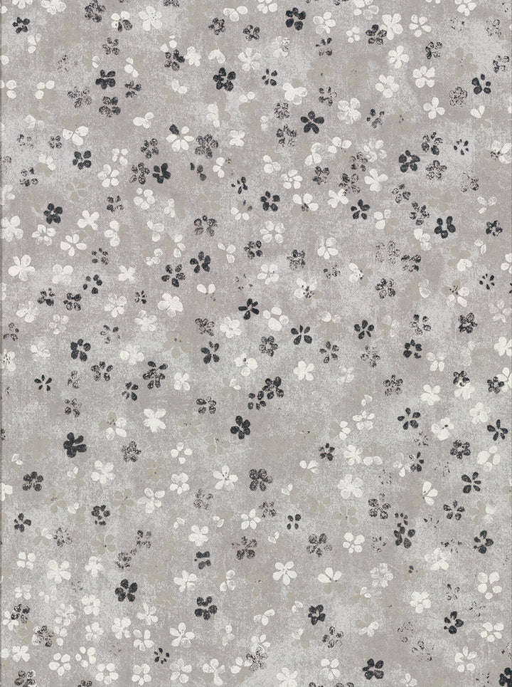 Cosima Grey Miniature Floral Wallpaper by Brewster Fresh Start Kitchen & Bath Covers about 60.8 square feet 27-in by 27-ft long roll Unpasted 12.6 - Fabric Carolina -