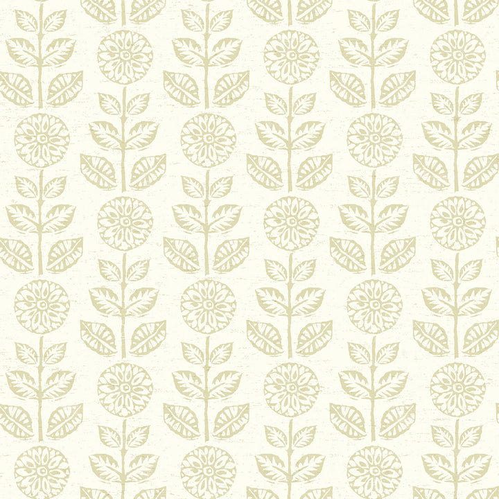Dolly Neutral Folk Floral Wallpaper by Brewster Fresh Start Kitchen & Bath Covers about 56.4 square feet 20.5-in by 33-ft long roll Prepasted 20.5 - Fabric Carolina -