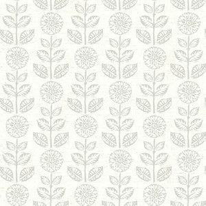 Dolly Taupe Folk Floral Wallpaper by Brewster