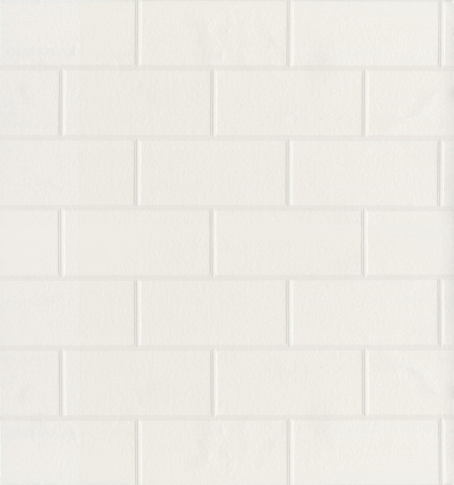 Bettina White Paintable Subway Tile Wallpaper by Brewster Fresh Start Kitchen & Bath Covers about 56.4 square feet 20.5-in by 33-ft long roll Prepasted 6.3 - Fabric Carolina -