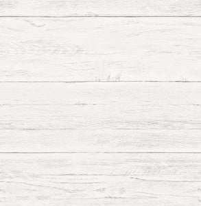 Adair White Shiplap Wallpaper by Brewster