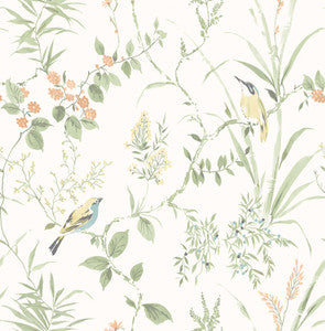 Imperial Garden Sage Botanical Wallpaper by Brewster