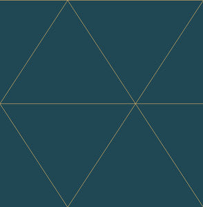 Twilight Teal Modern Geometric Wallpaper by Brewster