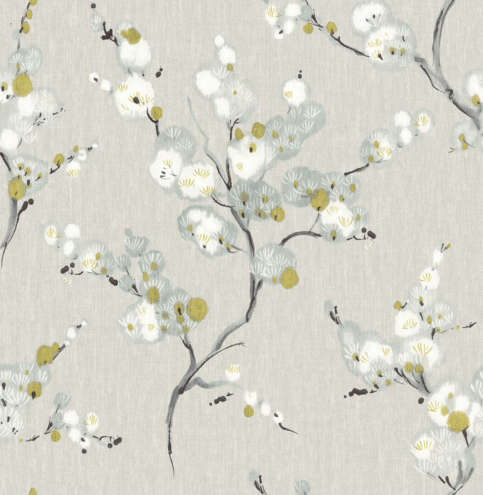Bliss Blue Floral Wallpaper by Brewster Fresh Start Kitchen & Bath Covers about 56.4 square feet 20.5-in by 33-ft long roll Unpasted 20.9 - Fabric Carolina -