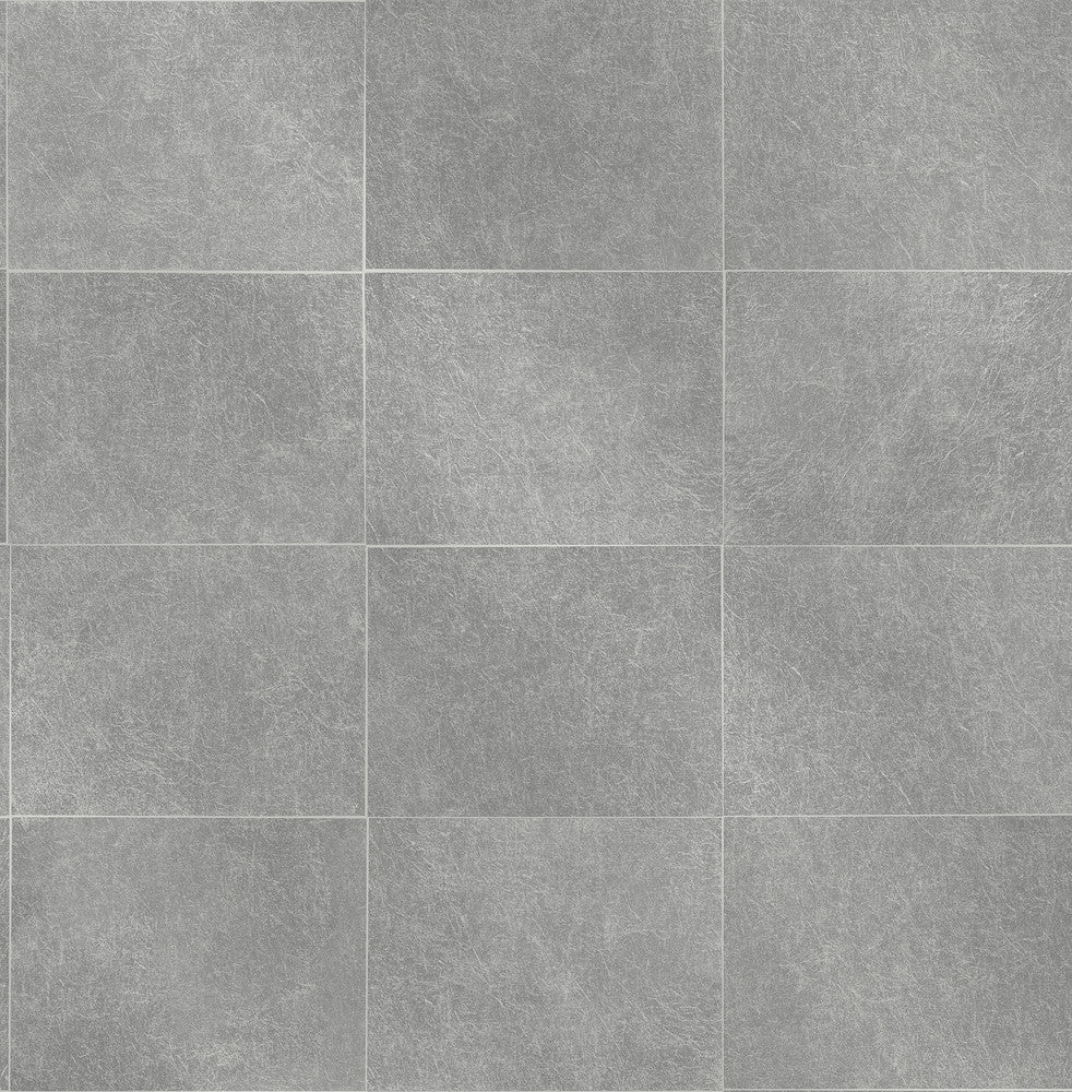 Cecelia Dark Grey Faux Tile Wallpaper by Brewster Fresh Start Kitchen & Bath Covers about 56.4 square feet 20.5-in by 33-ft long roll Unpasted 10.4 - Fabric Carolina -
