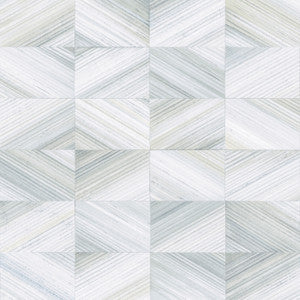 Stratum Light Blue Geometric Faux Wood Wallpaper by Brewster