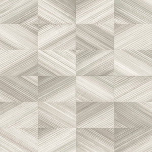Stratum Taupe Geometric Faux Wood Wallpaper by Brewster