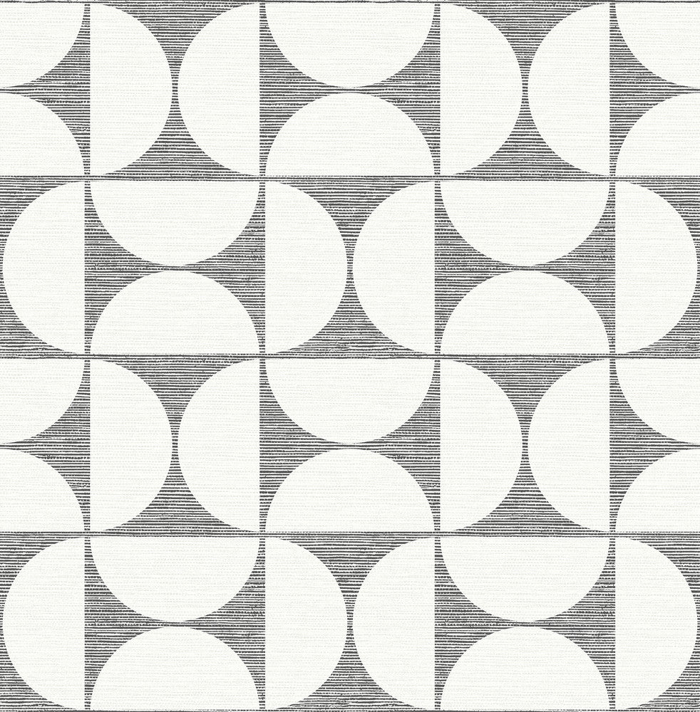 Deedee Black Geometric Faux Grasscloth Wallpaper by Brewster Fresh Start Kitchen & Bath Covers about 56.4 square feet 20.5-in by 33-ft long roll Unpasted 10.4 - Fabric Carolina -