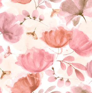 Zahra Pink Floral Wallpaper by Brewster