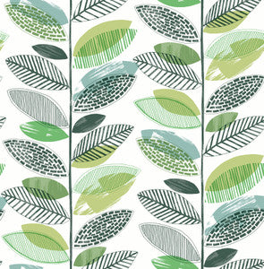 Nyssa Green Leaves Wallpaper by Brewster