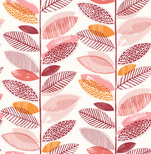 Nyssa Coral Leaves Wallpaper by Brewster