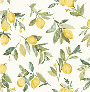 Limon Yellow Fruit Wallpaper by Brewster