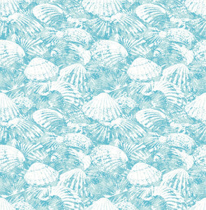 Surfside Aqua Shells Wallpaper by Brewster