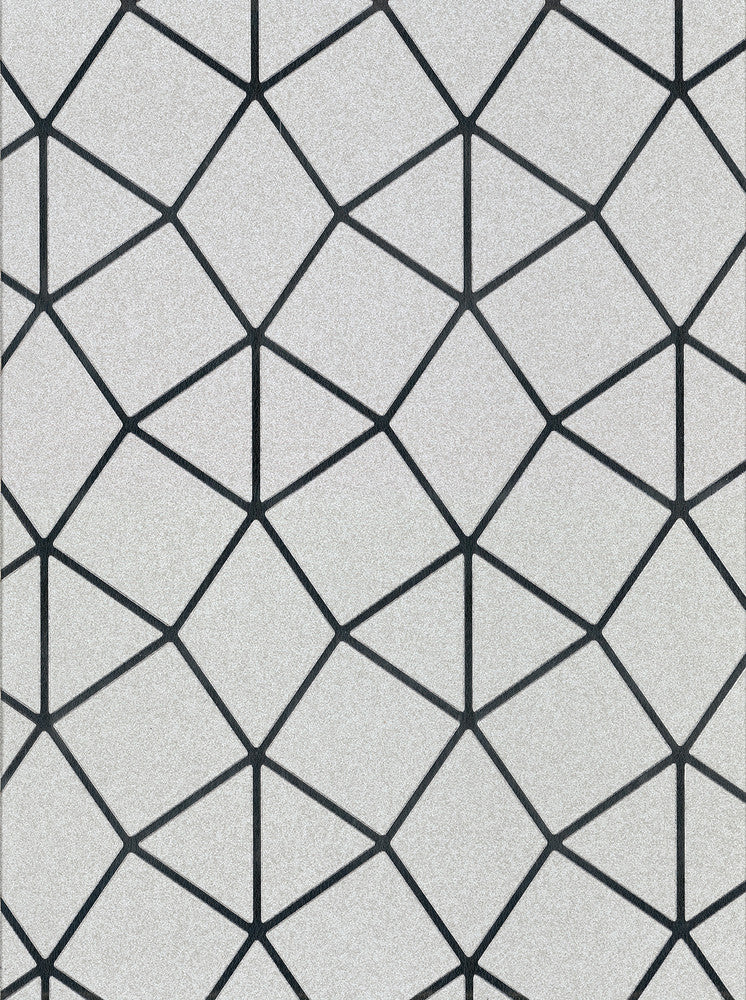 Albion Silver Geometric Wallpaper by Brewster Fresh Start Kitchen & Bath Covers about 56.4 square feet 20.5-in by 33-ft long roll Unpasted 20.9 - Fabric Carolina -