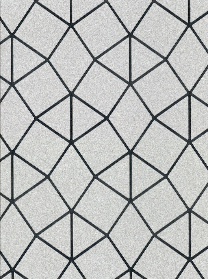 Albion Silver Geometric Wallpaper by Brewster Fresh Start Kitchen & Bath Covers about 56.4 square feet 20.5-in by 33-ft long roll Unpasted 20.9 - Fabric Carolina -