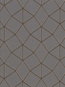 Albion Taupe Geometric Wallpaper by Brewster