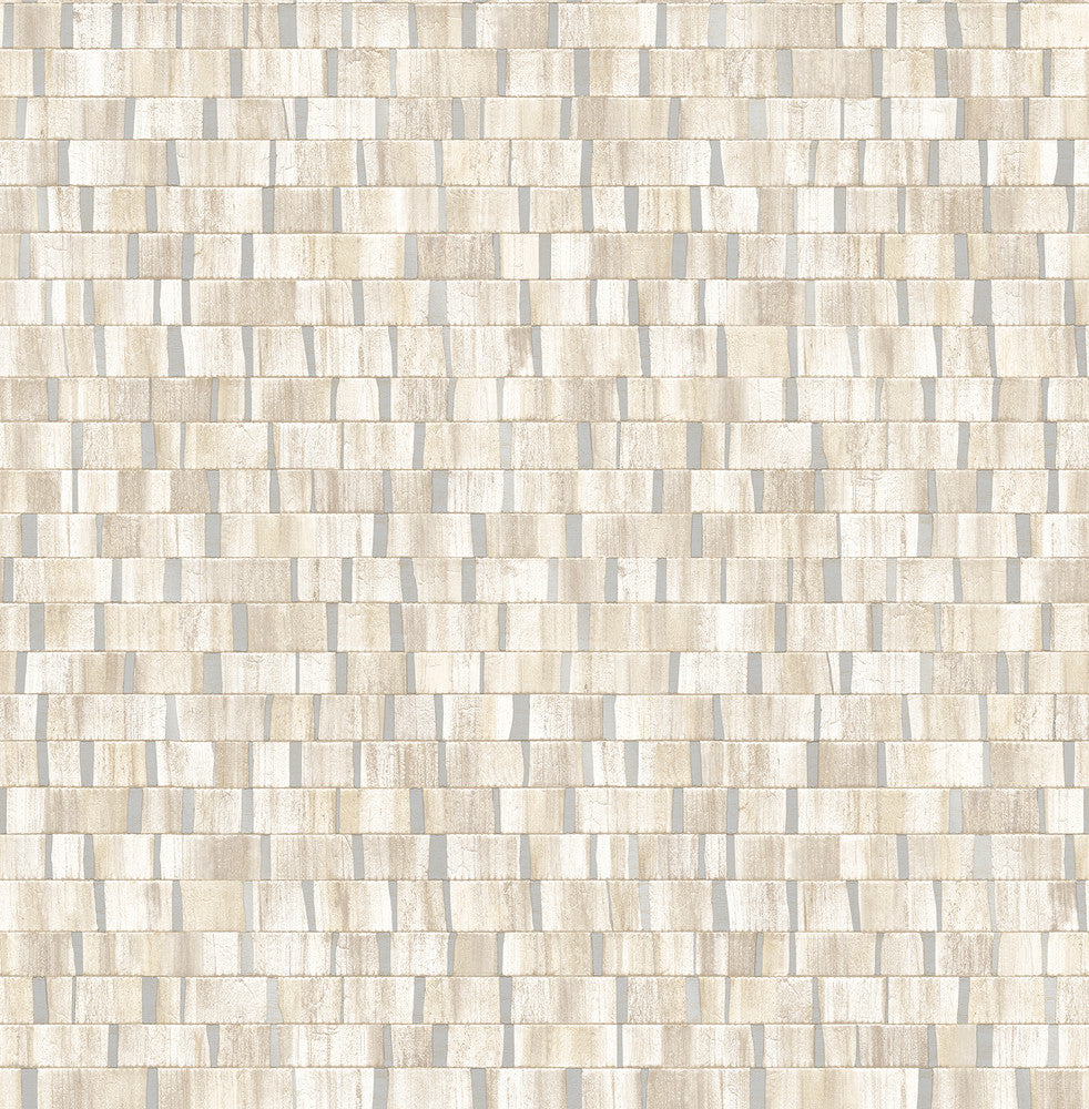 Dobby Cream Geometric Wallpaper by A-Street Prints Alchemy Covers about 56.4 square feet 20.5-in by 33-ft long roll Unpasted 20.9 - Fabric Carolina -