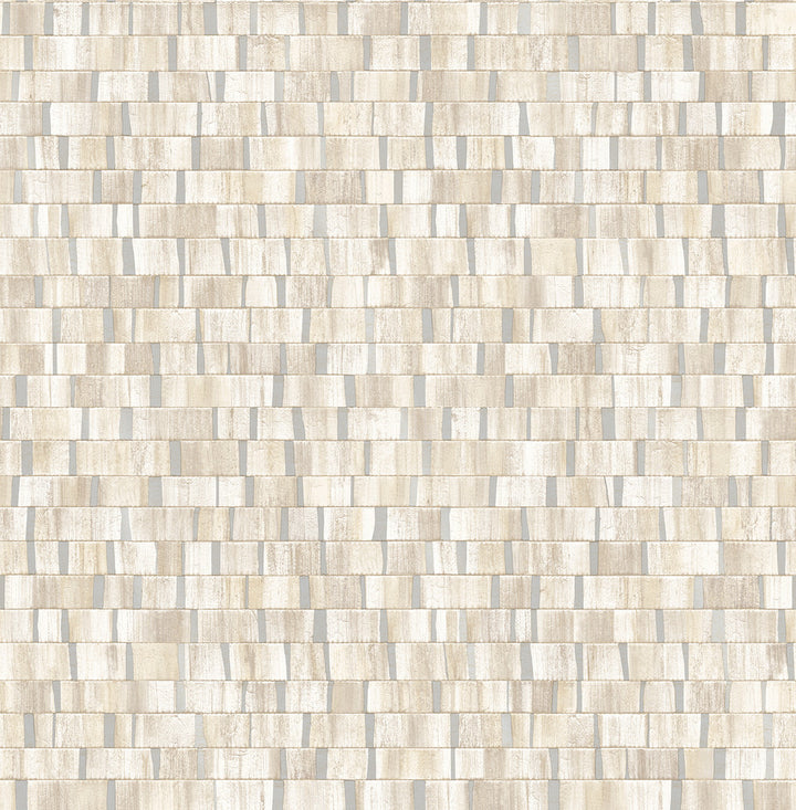 Dobby Cream Geometric Wallpaper by A-Street Prints Alchemy Covers about 56.4 square feet 20.5-in by 33-ft long roll Unpasted 20.9 - Fabric Carolina -