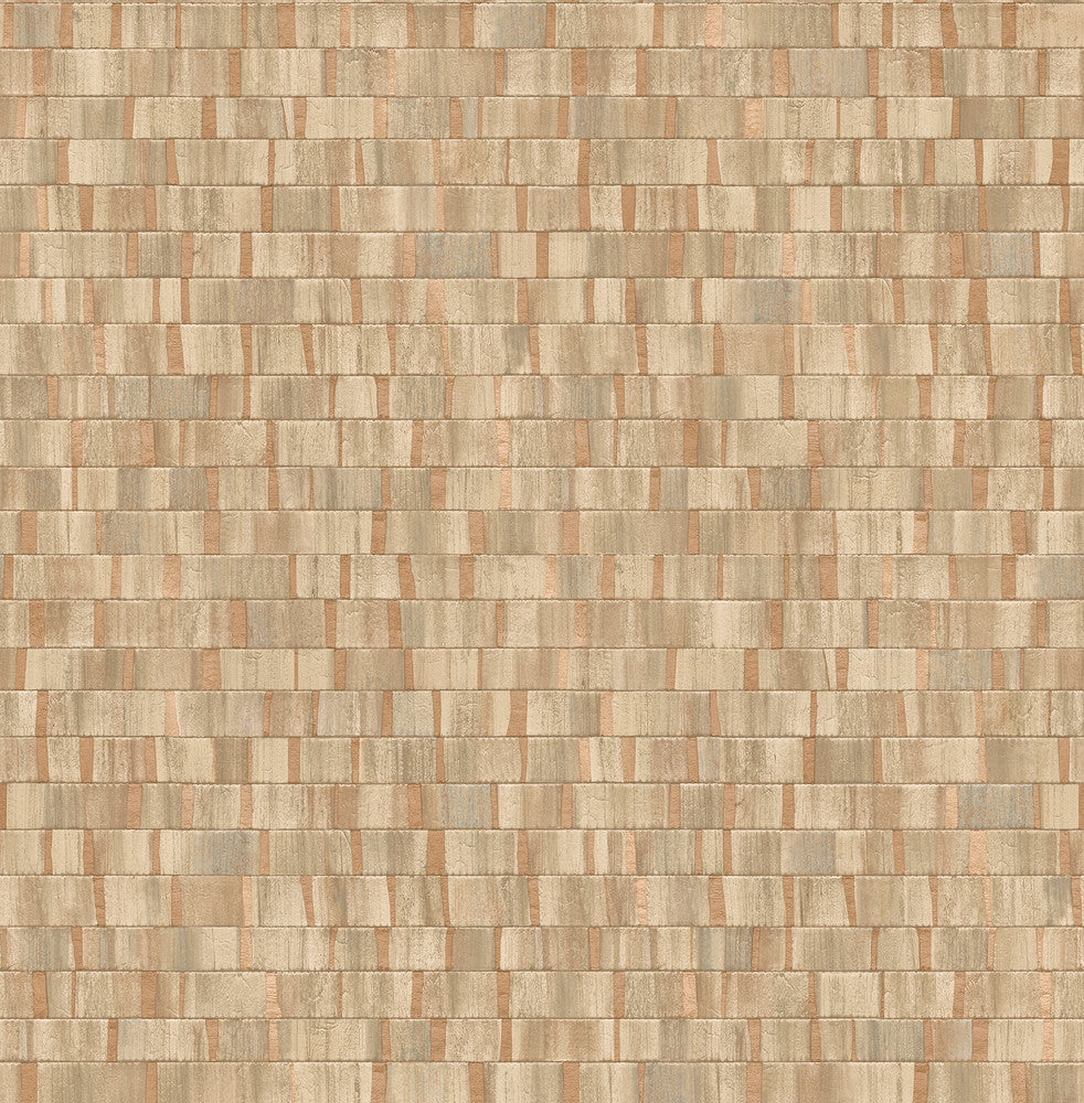 Dobby Copper Geometric Wallpaper by A-Street Prints Alchemy Covers about 56.4 square feet 20.5-in by 33-ft long roll Unpasted 20.9 - Fabric Carolina -