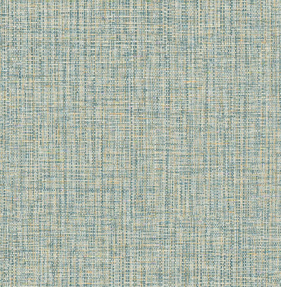 Rattan Teal Woven Wallpaper by A-Street Prints Alchemy Covers about 56.4 square feet 20.5-in by 33-ft long roll Unpasted 20.9 - Fabric Carolina -