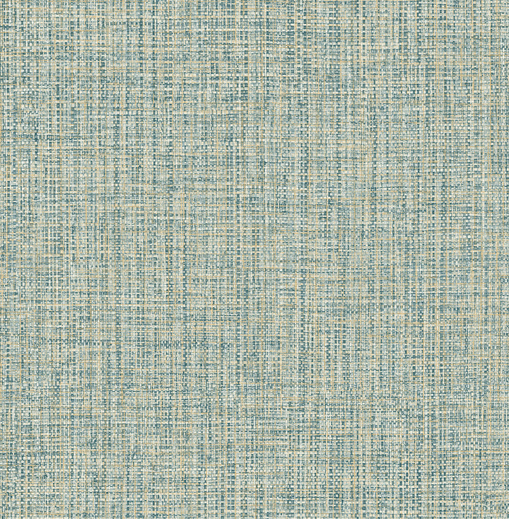 Rattan Teal Woven Wallpaper by A-Street Prints Alchemy Covers about 56.4 square feet 20.5-in by 33-ft long roll Unpasted 20.9 - Fabric Carolina -