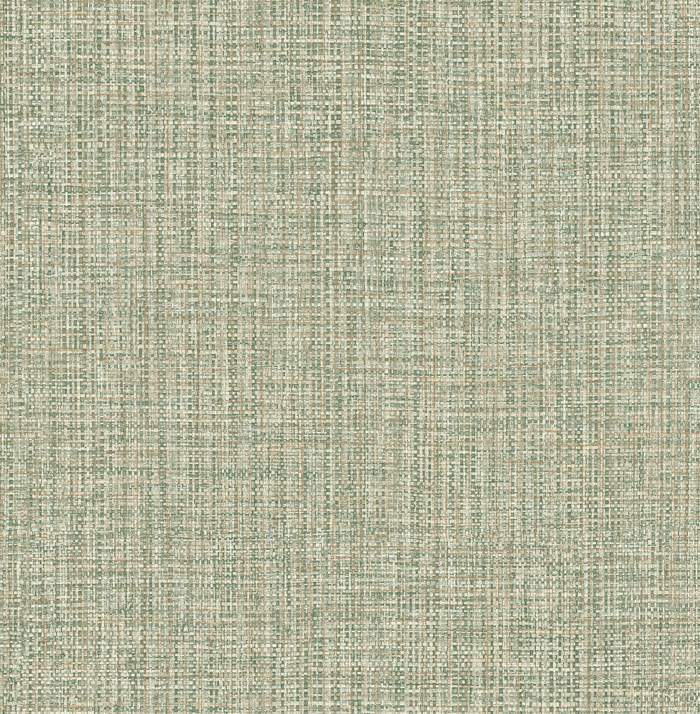 Rattan Green Woven Wallpaper by A-Street Prints Alchemy Covers about 56.4 square feet 20.5-in by 33-ft long roll Unpasted 20.9 - Fabric Carolina -