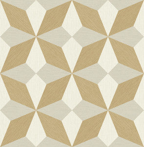 Valiant Beige Faux Grasscloth Geometric Wallpaper by A-Street Prints