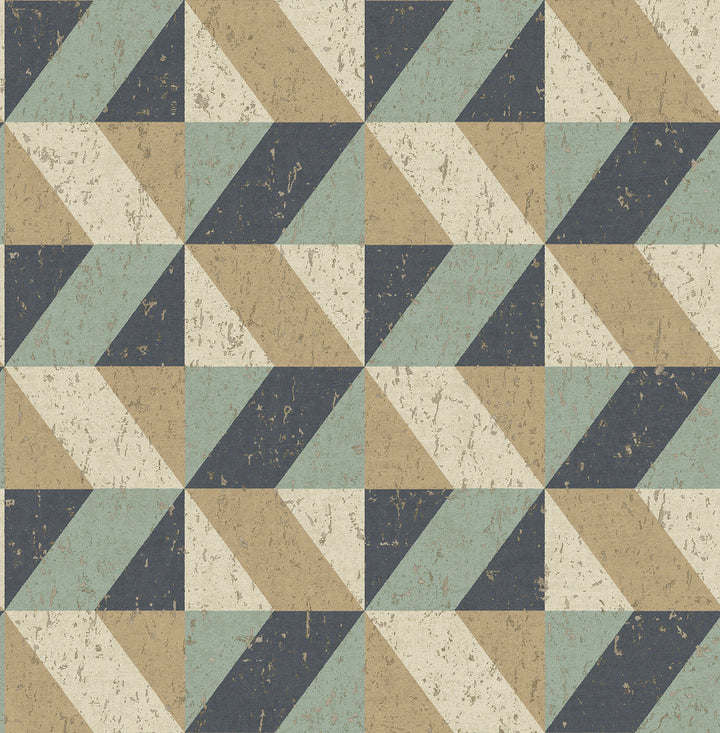 Cerium Multicolor Concrete Geometric Wallpaper by A-Street Prints Alchemy Covers about 56.4 square feet 20.5-in by 33-ft long roll Unpasted 20.9 - Fabric Carolina -